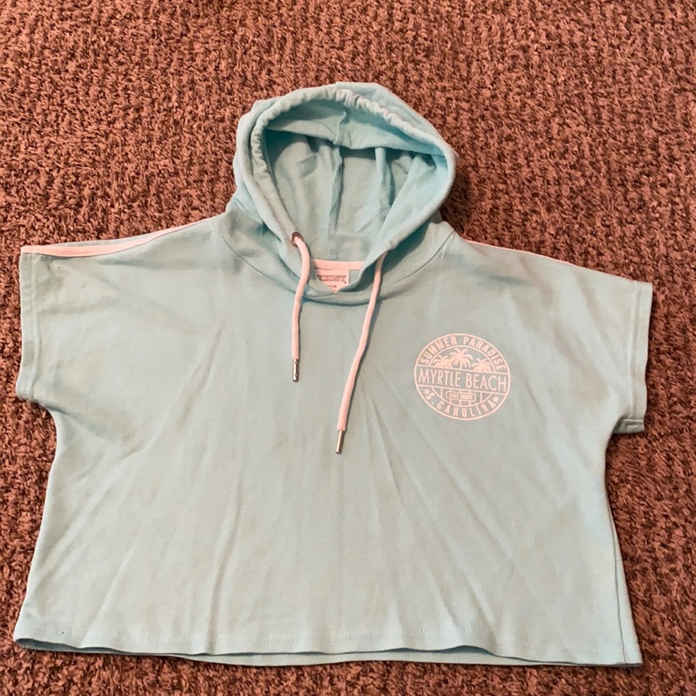 Mint Green Myrtle Beach Hooded Crop